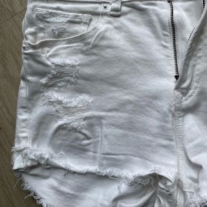 White High Rise Express Jean Shorts Size 2
